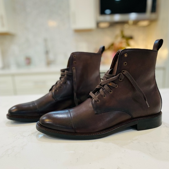 NWT Brown Cap Toe Boots main image 8